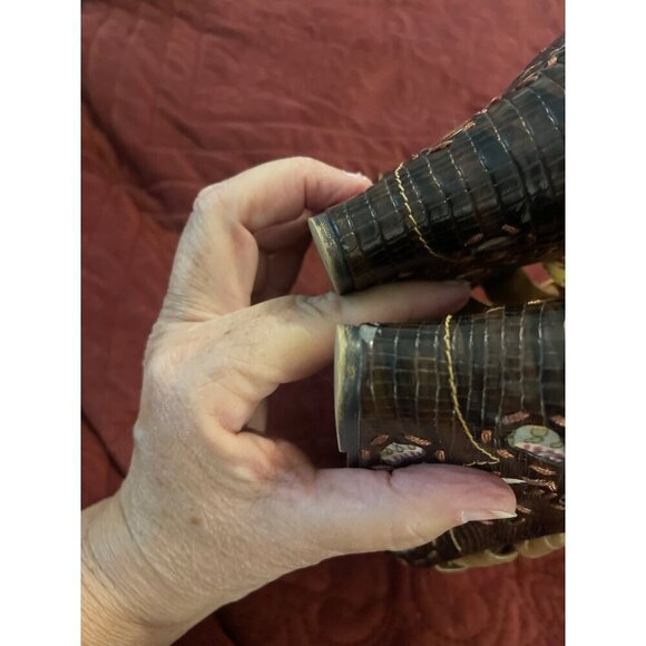 Retro Kenzie women’s 8M CUTOUT Swedge, sandals, leather floral wedge platform - Picture 9 of 10